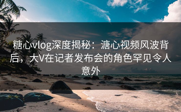 糖心vlog深度揭秘:溏心视频风波背后,大V在记者发布会的角色罕见令人意外 糖心vlog深度揭秘:溏心视频风波背后,大V在记者发布会的角色罕见令人意外